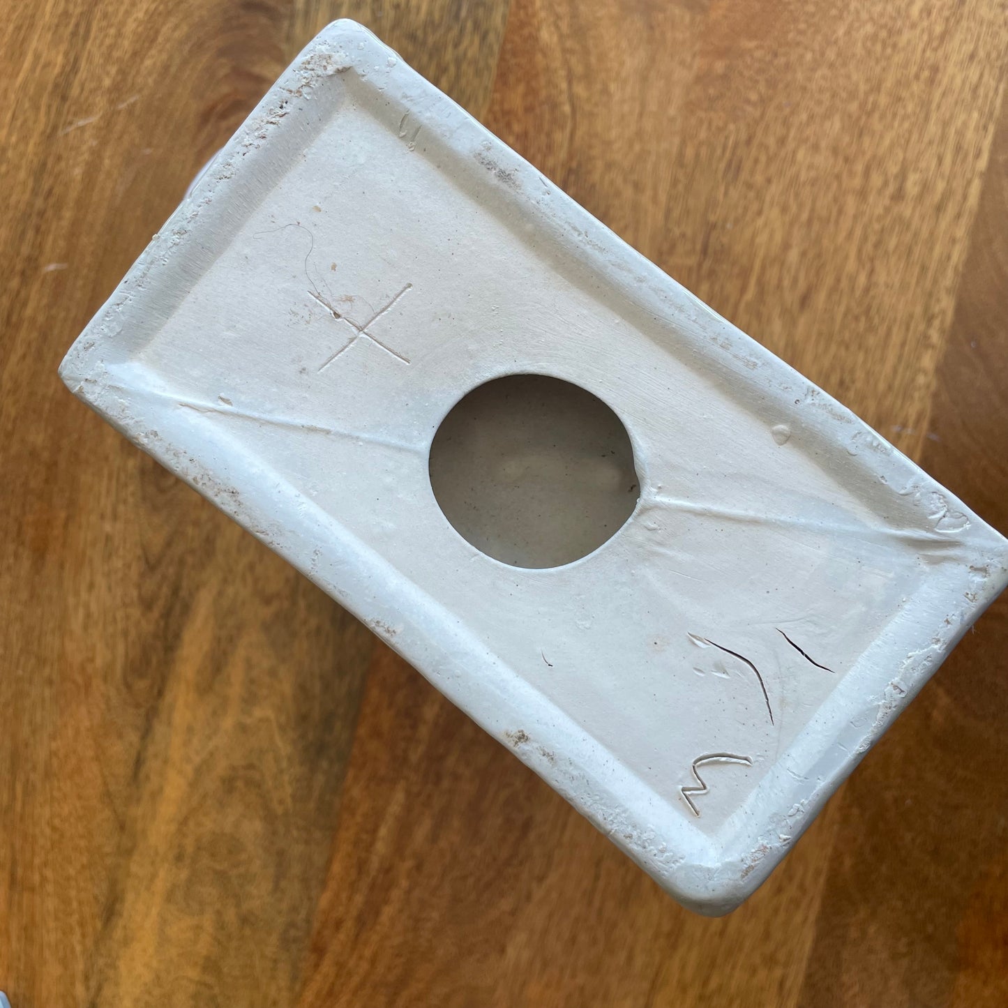 Vintage Ceramic Elephant Stand – Glazed Moss Green & Blue