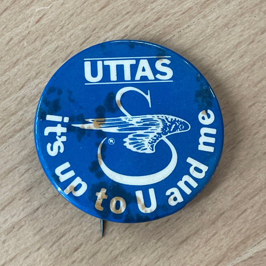 Vintage UTTAS Sikorsky Helicopter Program Pinback Button 1970s – 1.5”