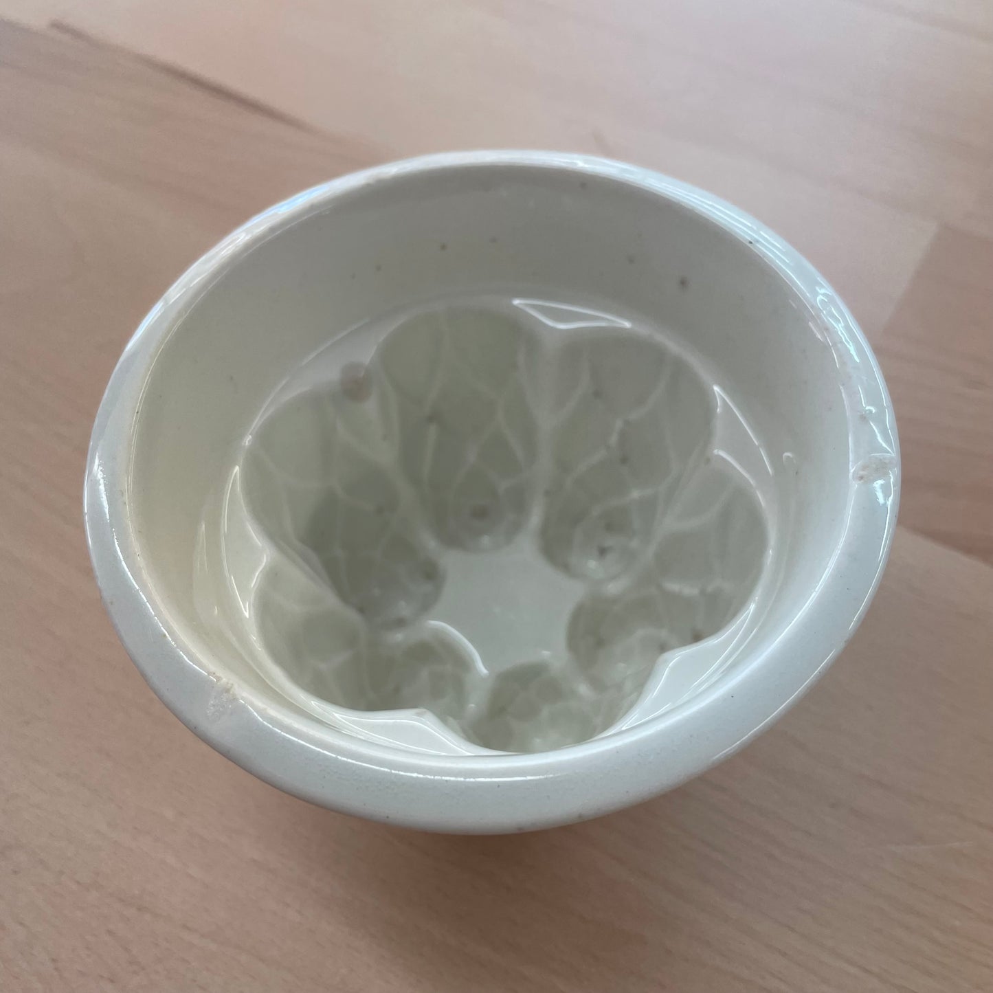 Antique Ironstone Food Mold with Fluted Interior Detail