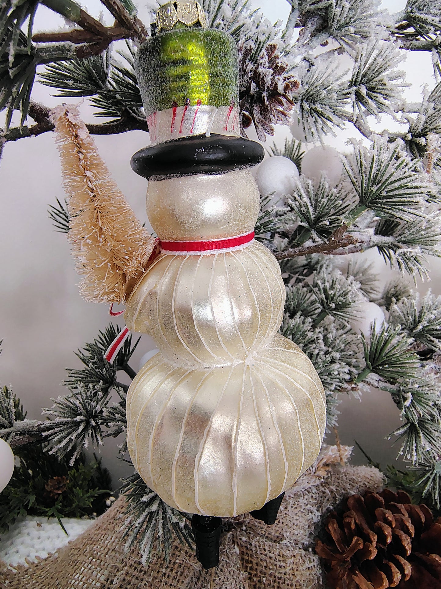 Hand-Blown Glass Snowman Christmas Ornament – The Mercantile Collection by DEMDACO