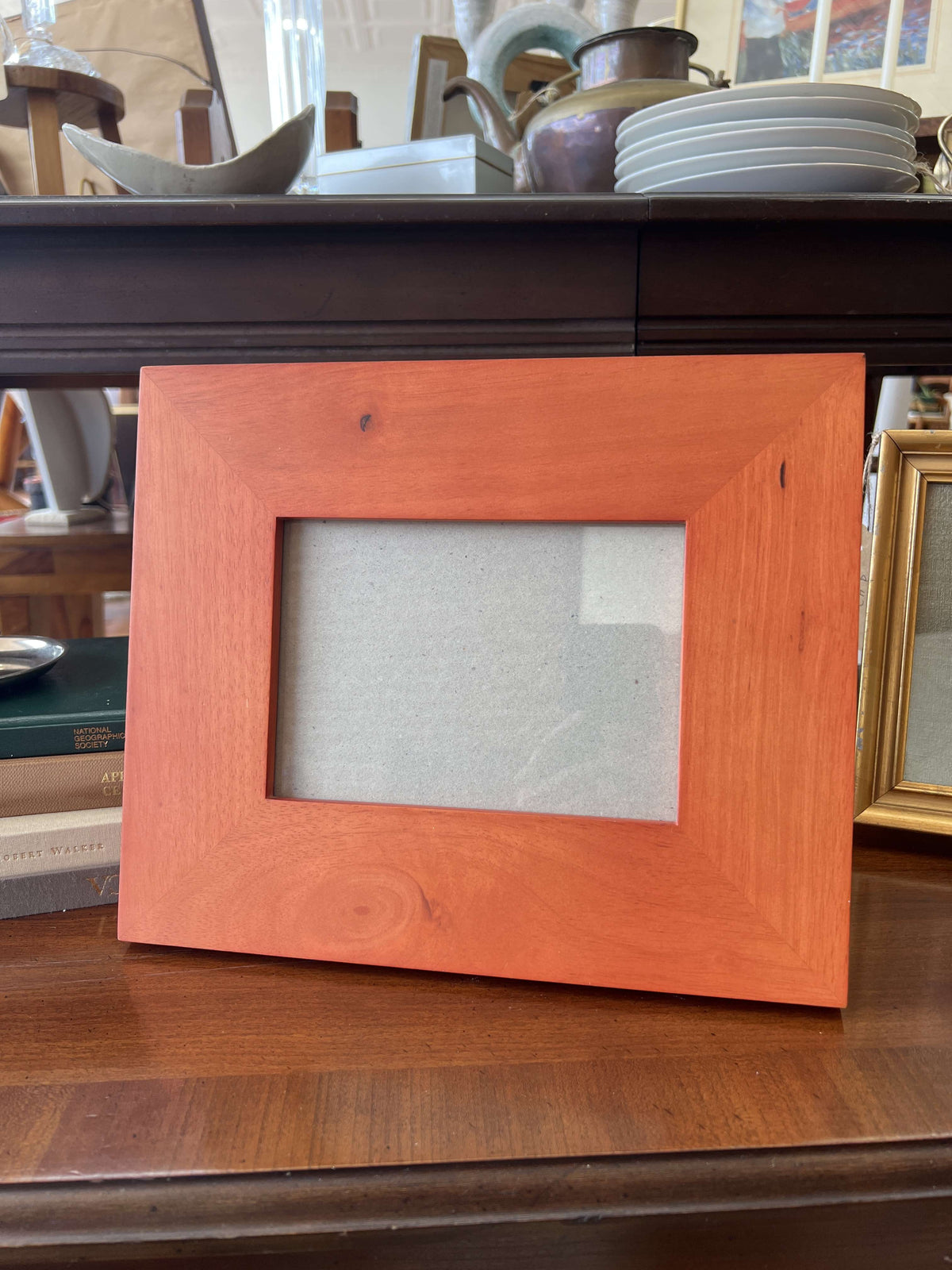 Wide wood picture frame — front view of the wide flat molding