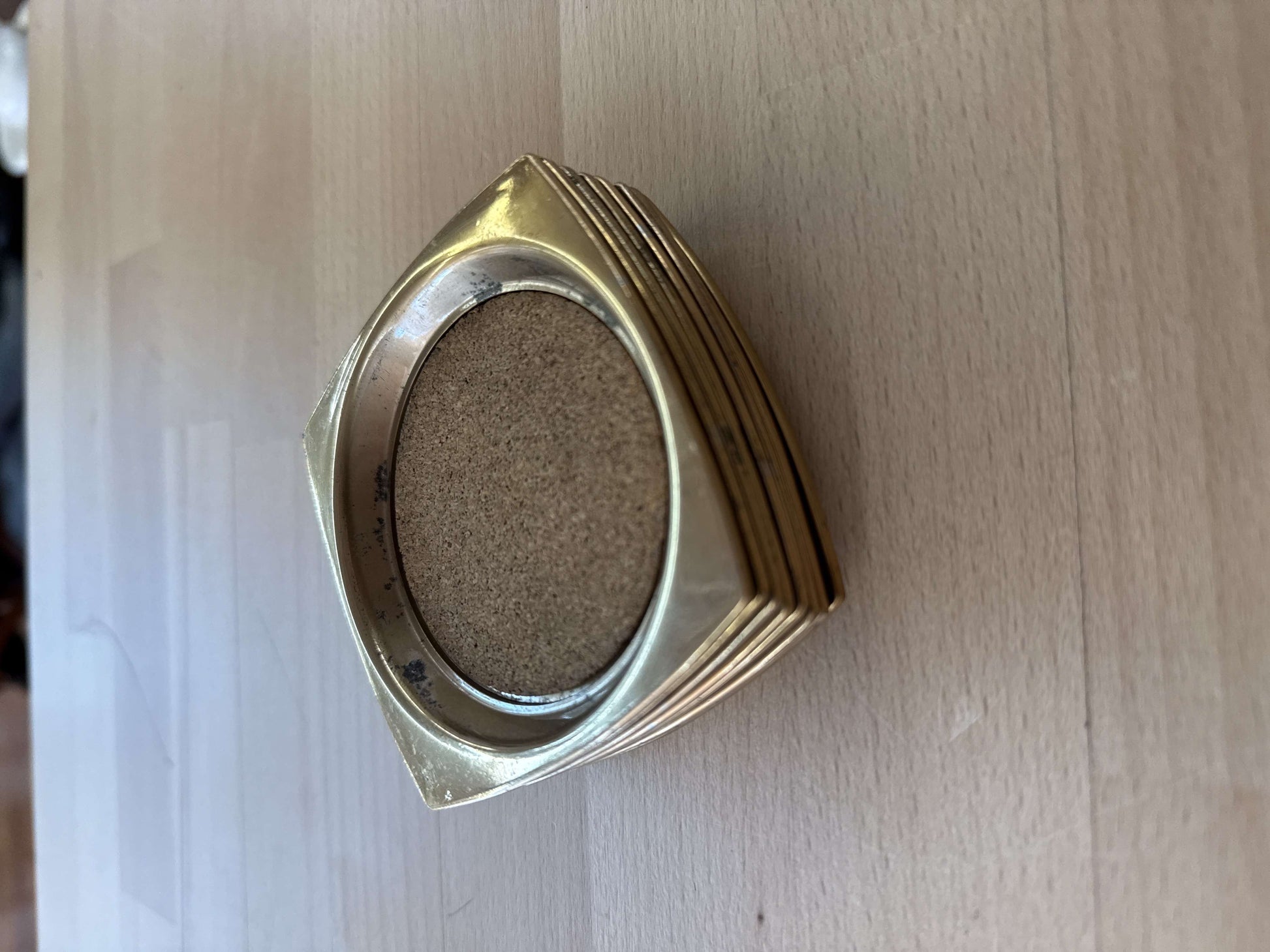 Hyde Park Brass Coasters with Cork Liners, Set of 8 — Mid-Century Barware