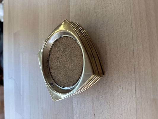 Hyde Park Brass Coasters with Cork Liners, Set of 8 — Mid-Century Barware