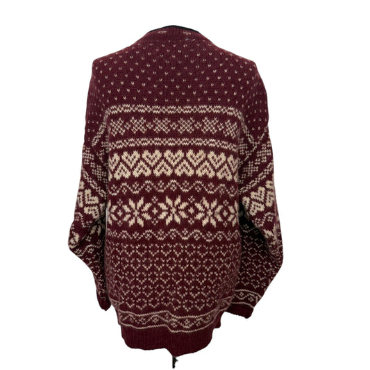 Vintage L.L. Bean Wool Blend Nordic Cardigan, Made in USA, Size M