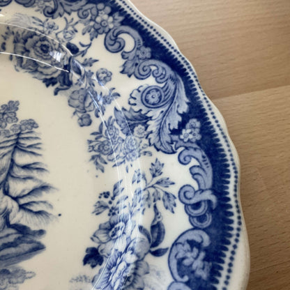 Antique Copeland Spode Blue Transferware Serving Platter – England – photo 6 of 10