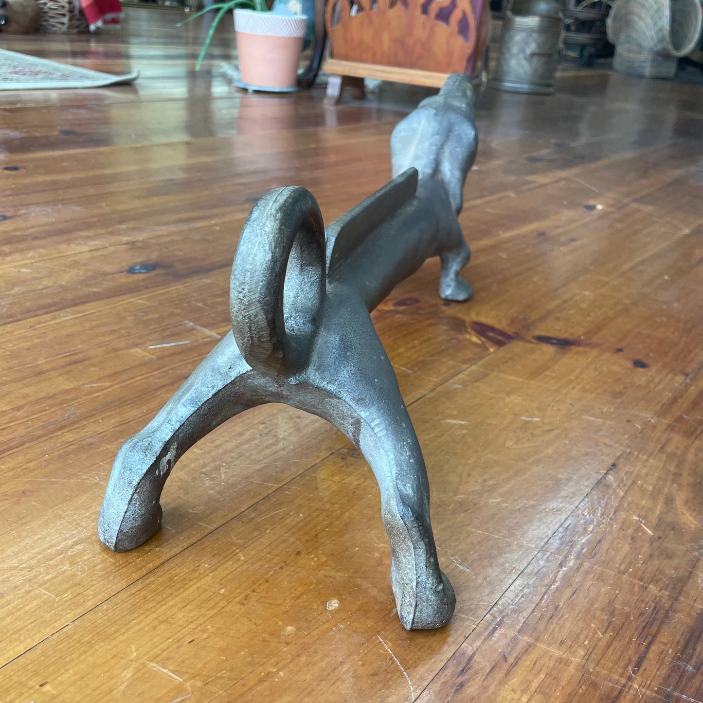 Cast Iron Dachshund Boot Scraper – Early 20th Century Door Stop