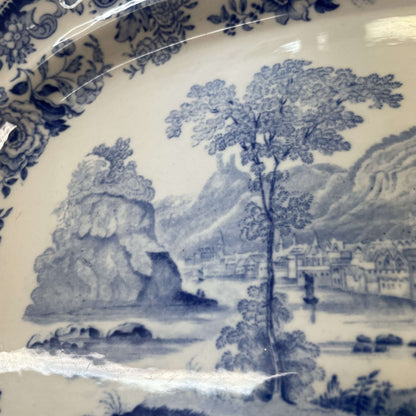 Antique Copeland Spode Blue Transferware Serving Platter – England – photo 4 of 10
