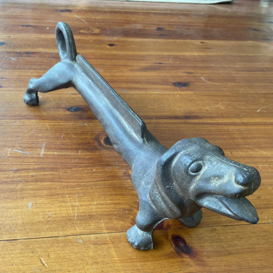 Cast Iron Dachshund Boot Scraper – Early 20th Century Door Stop