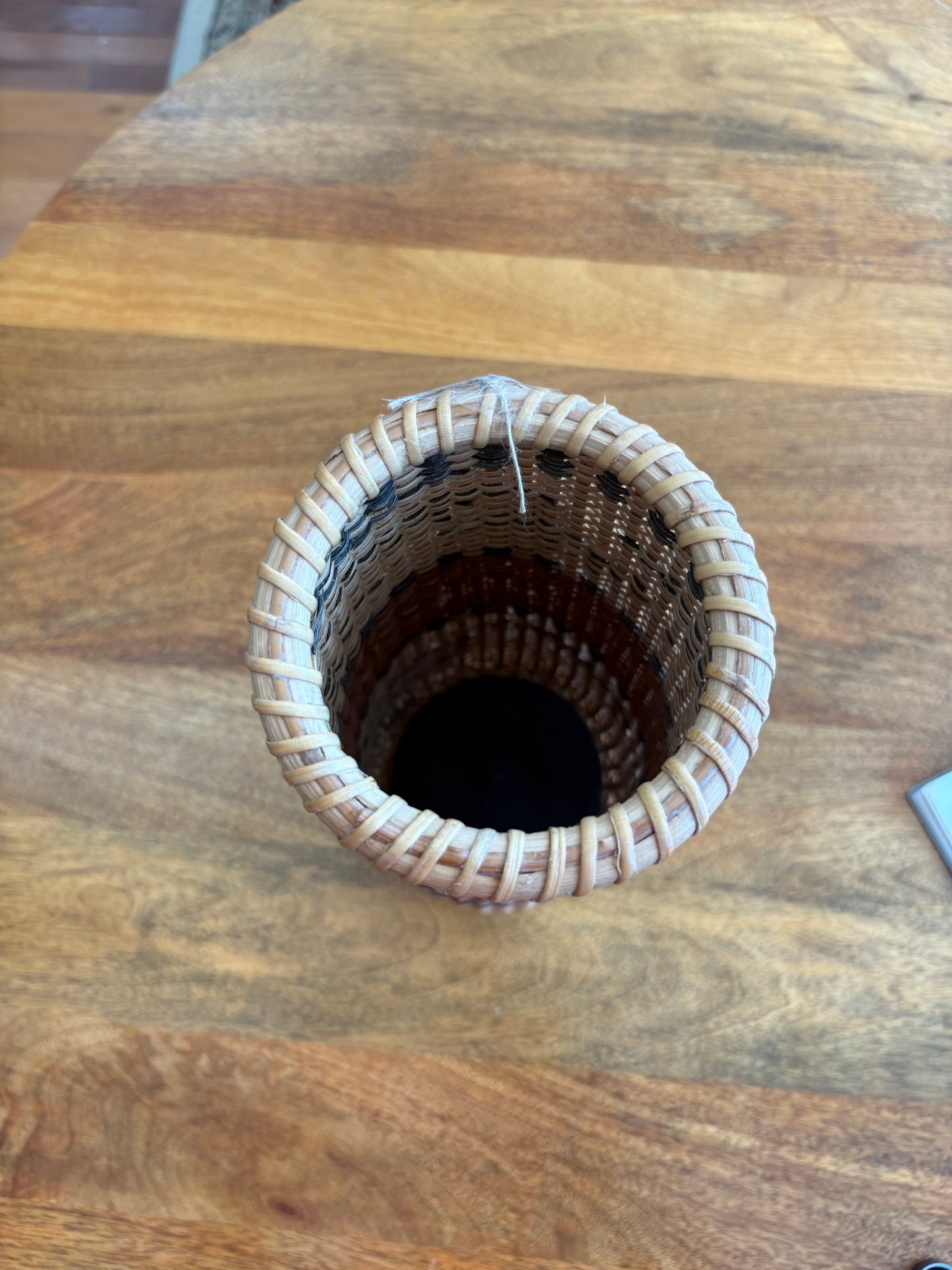 Tall Handwoven Wicker Vase – Nantucket Style Basketry Flower Holder