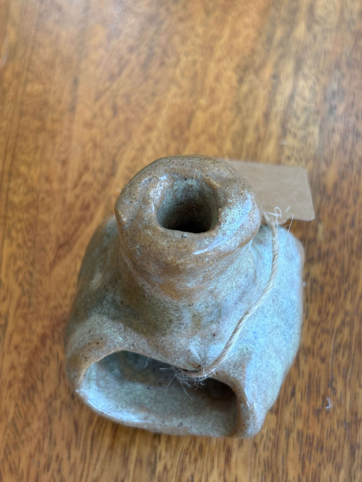 Studio pottery incense burner — top chimney opening