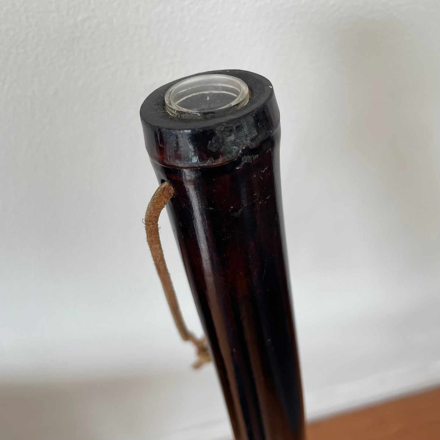 Flute Walking Stick with Compass – 4 ft, Hand-Carved Wood