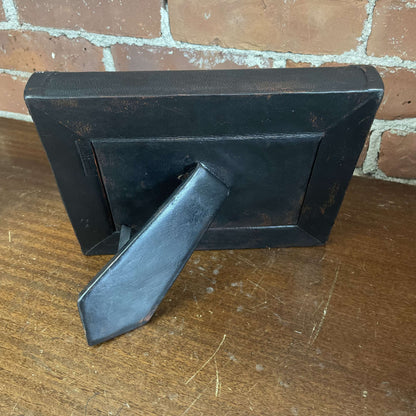 Leather picture frame back with easel stand