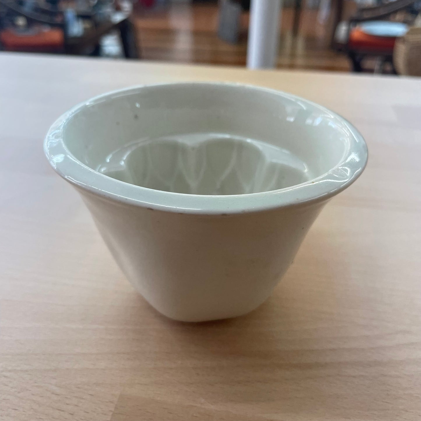 Antique Ironstone Food Mold with Fluted Interior Detail