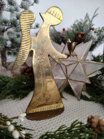 Vintage Brass Angel Candle Holder – Made in India – photo 3 of 5