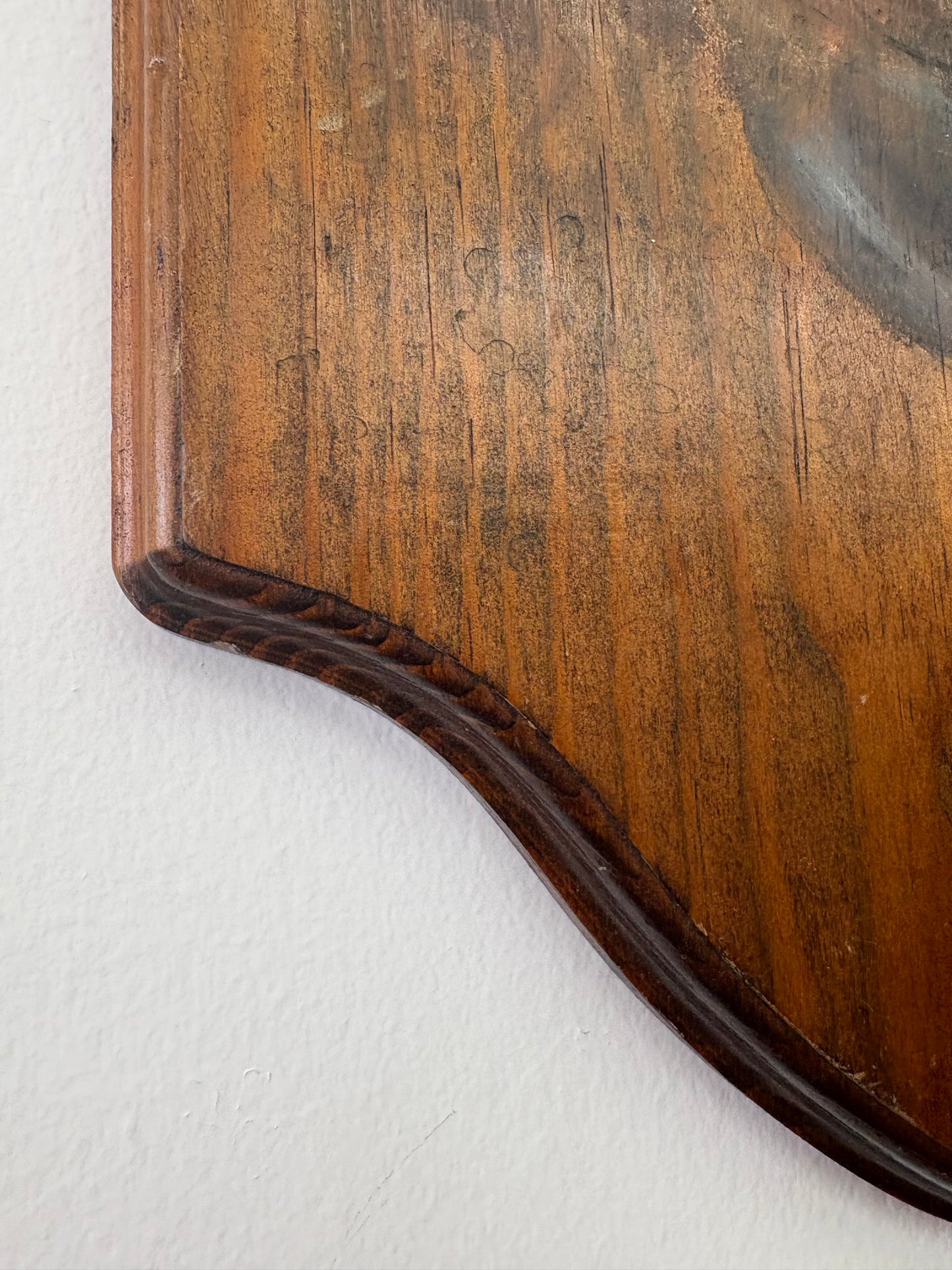 Folk Art Portrait of a Young Woman – Hand-Painted Acrylic on Wood Plaque