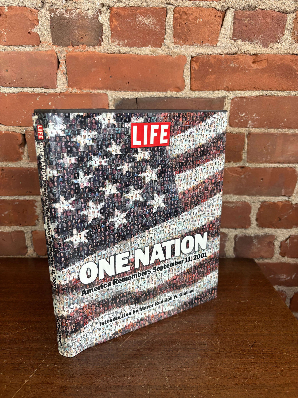 One Nation, LIFE 9/11 book cover with an American flag mosaic
