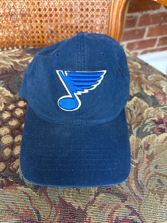 Navy St. Louis Blues cotton baseball cap with the Blue Note logo