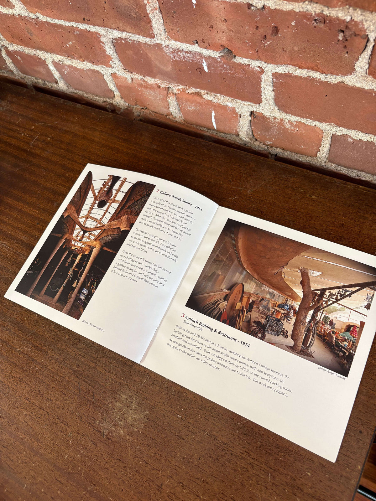 Cosanti book open to photography pages