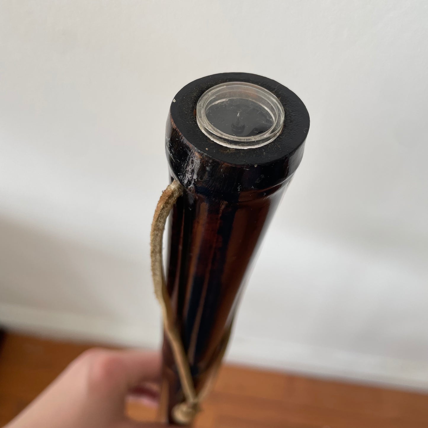 Flute Walking Stick with Compass – 4 ft, Hand-Carved Wood