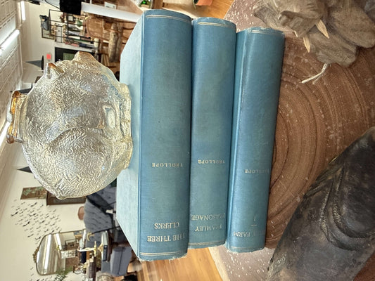 Anthony Trollope — Set of 3 Antique Novels, Blue Cloth Boards, Gilt Lettering