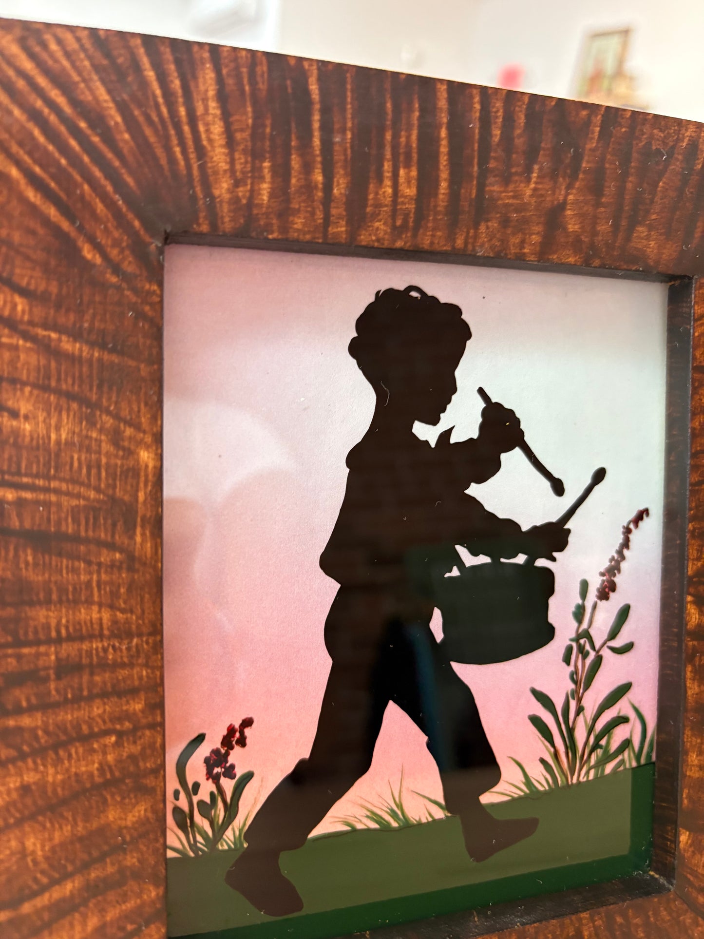 Framed Silhouettes by Carolyn Spears – Boy & Girl Set, Fairfield CT Folk Art