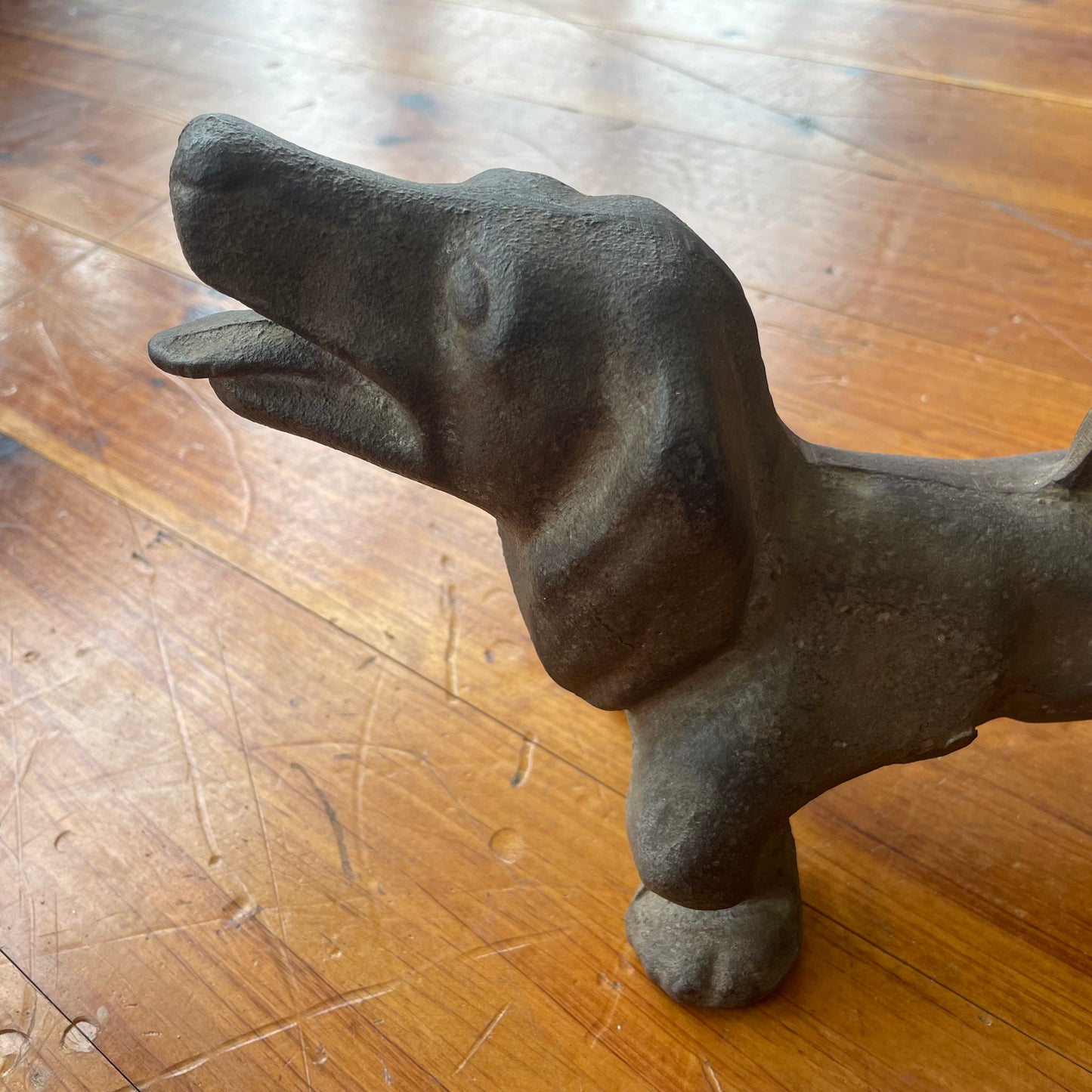 Cast Iron Dachshund Boot Scraper – Early 20th Century Door Stop
