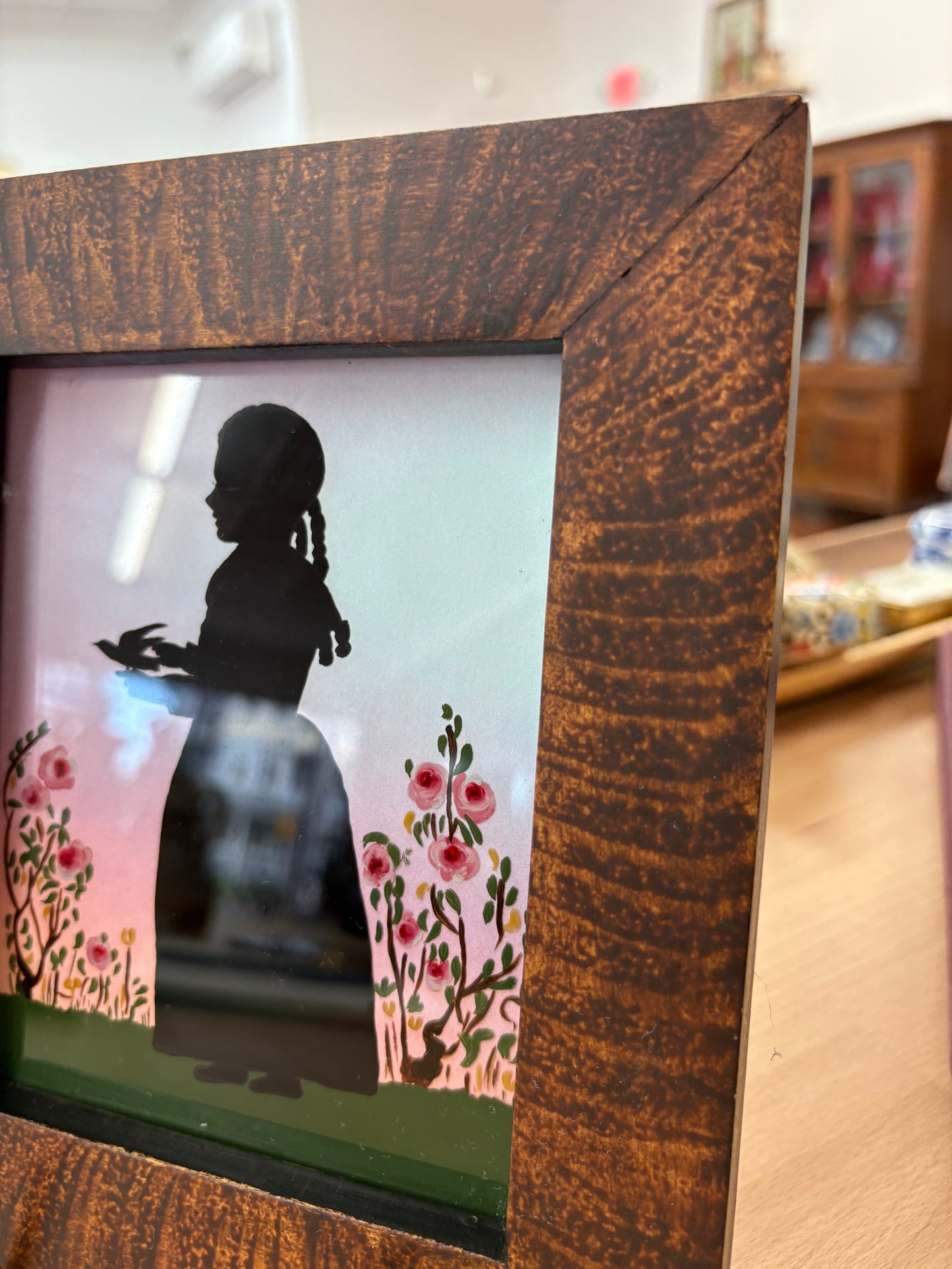 Framed Silhouettes by Carolyn Spears – Boy & Girl Set, Fairfield CT Folk Art