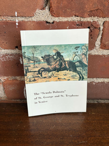 Cover of The Scuola Dalmata of St George and St Tryphone in Venice, showing Carpaccio's painting of Saint George and the dragon
