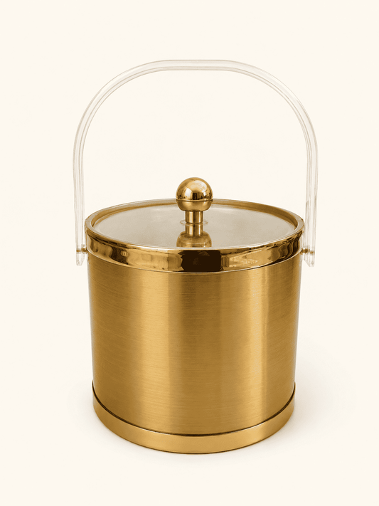 Culver Gold & Lucite Ice Bucket, Hollywood Glam Barware