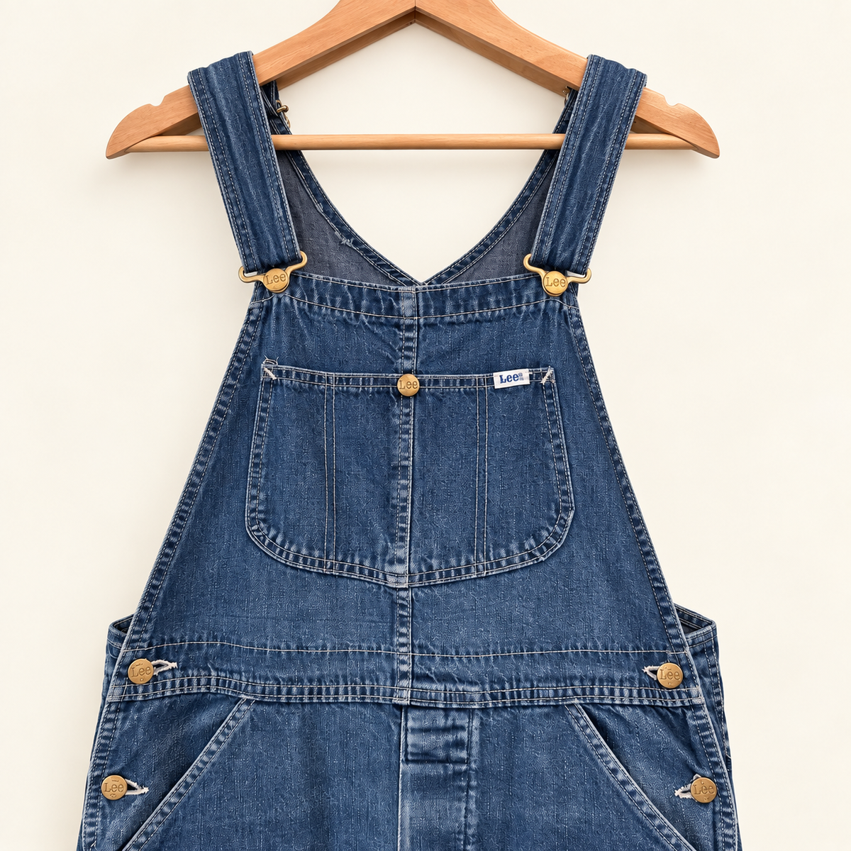 Vintage Lee Denim Bib Overalls — Made in USA, Carpenter, Size 34×32