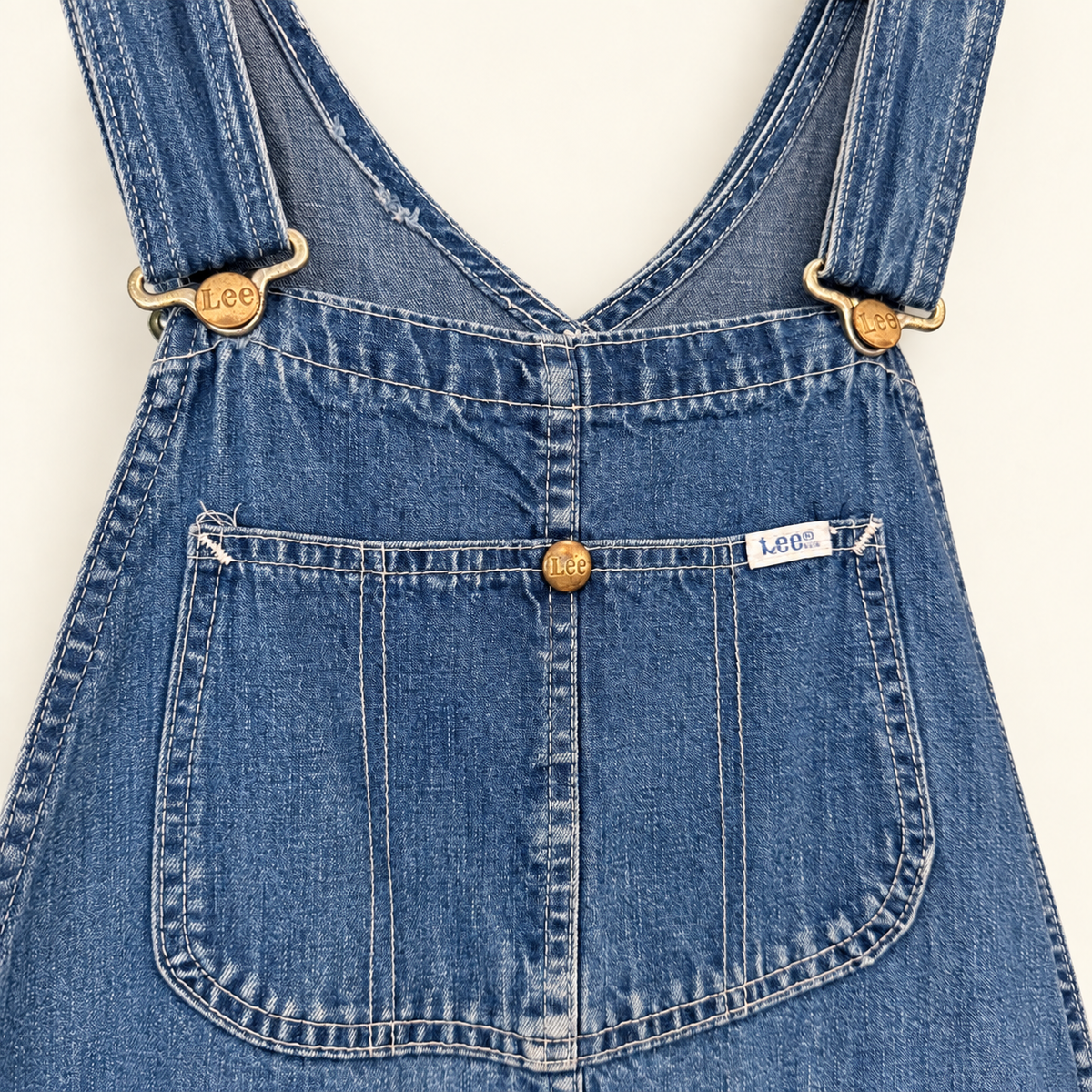 Vintage Lee Denim Bib Overalls — Made in USA, Carpenter, Size 34×32