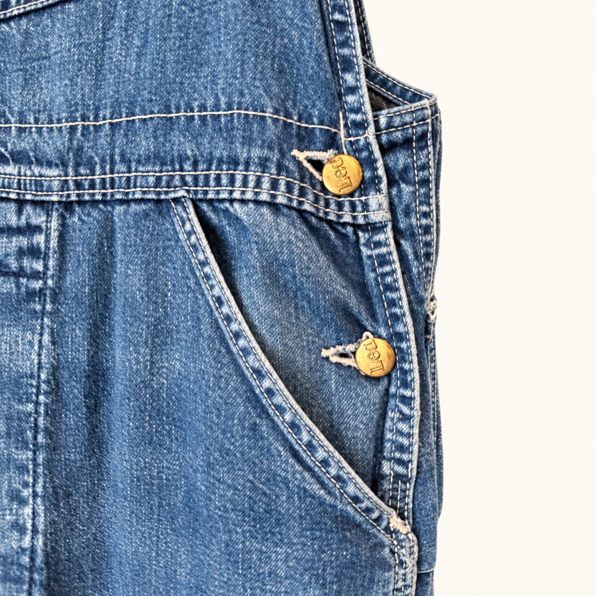 Vintage Lee Denim Bib Overalls — Made in USA, Carpenter, Size 34×32
