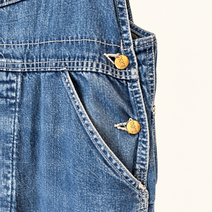 Vintage Lee Denim Bib Overalls — Made in USA, Carpenter, Size 34×32