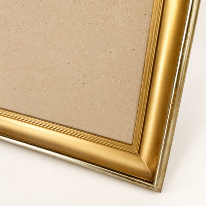 Vintage Brushed Gold Metal Picture Frame with Red Velvet Easel Back
