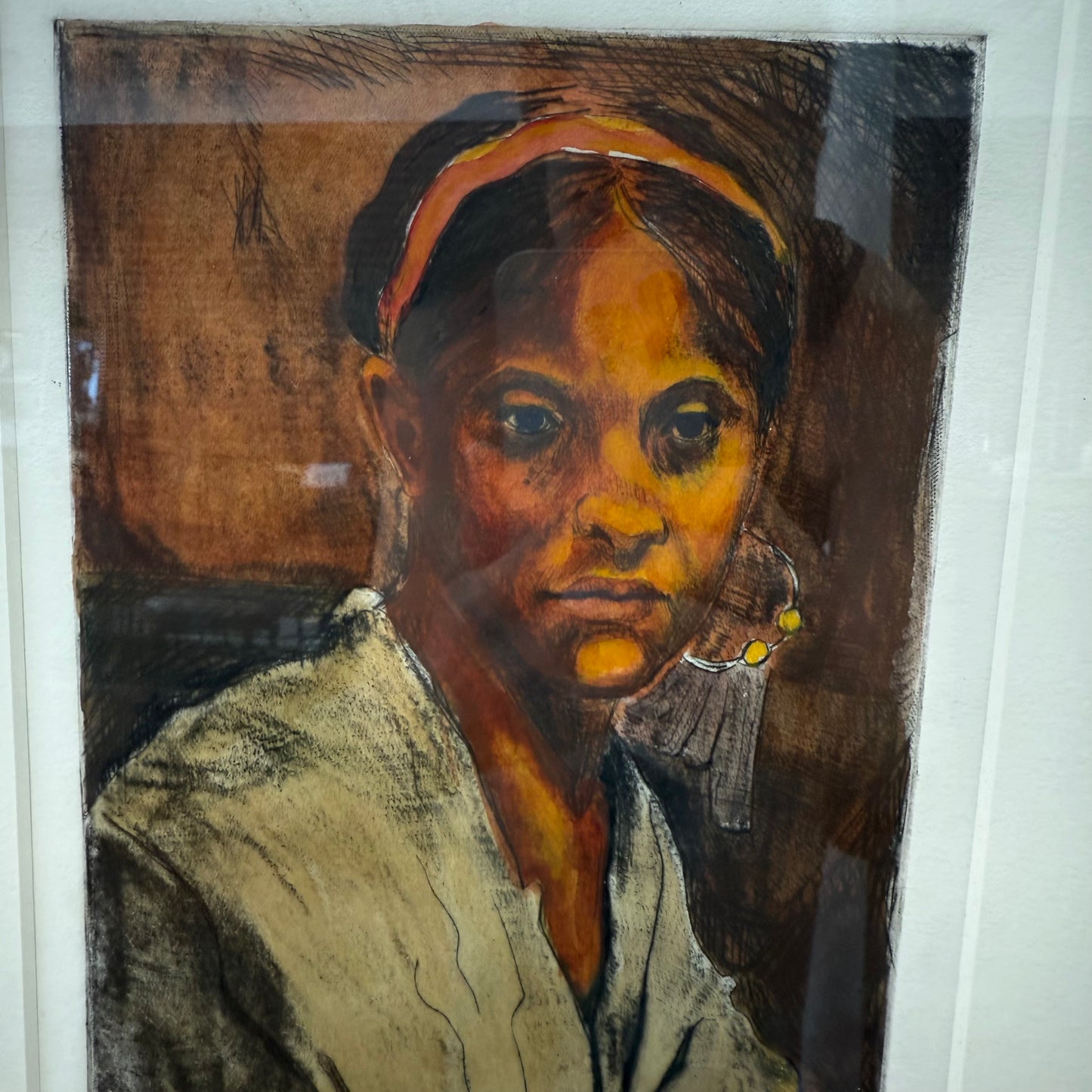 “Homage to Sargent” Signed Mixed Media Portrait by Leigh Gustafson, 1994