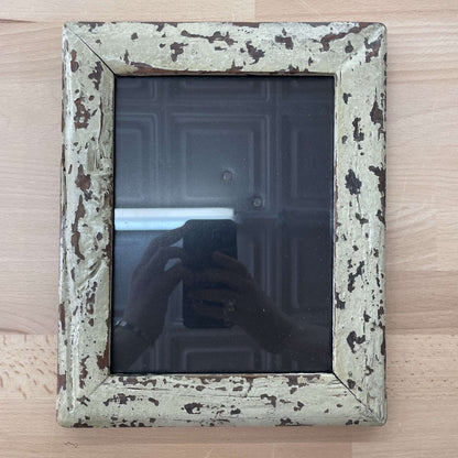 Distressed cream painted frame front, angled