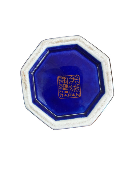 Toyo cobalt vase — octagonal base with the hand-painted maker's mark