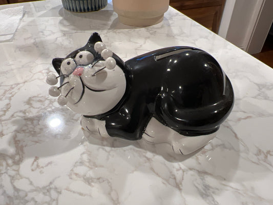 Black Cat Piggy Bank, Coin Bank