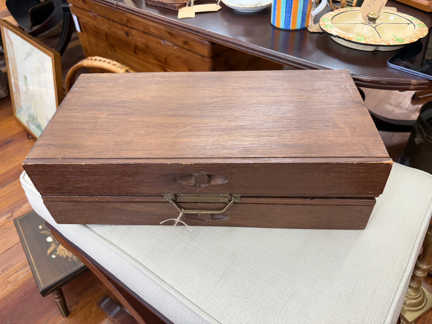 Hand-Carved Wooden Chess Set – Folding 18″ Board w/ Drawers & Brass Handles