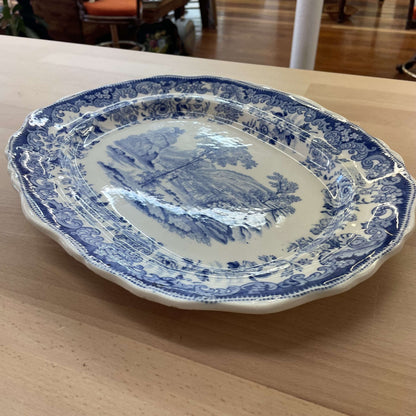 Antique Copeland Spode Blue Transferware Serving Platter – England – photo 3 of 10