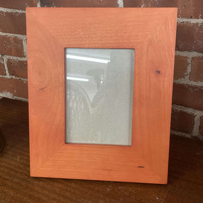 Stained wood picture frame, front