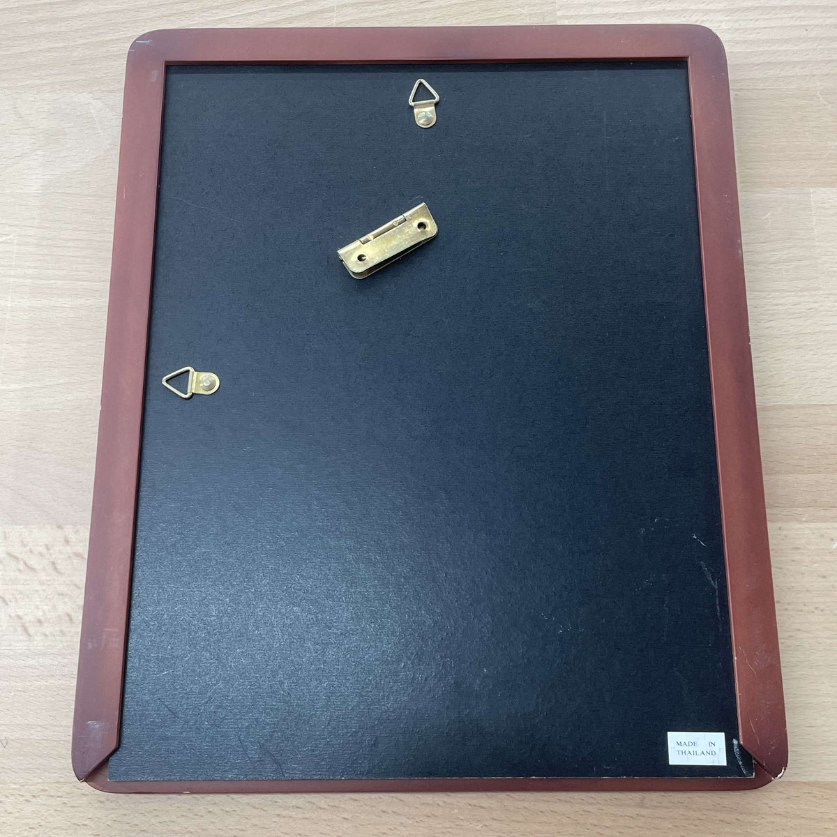 Maroon frame navy back with brass easel clip