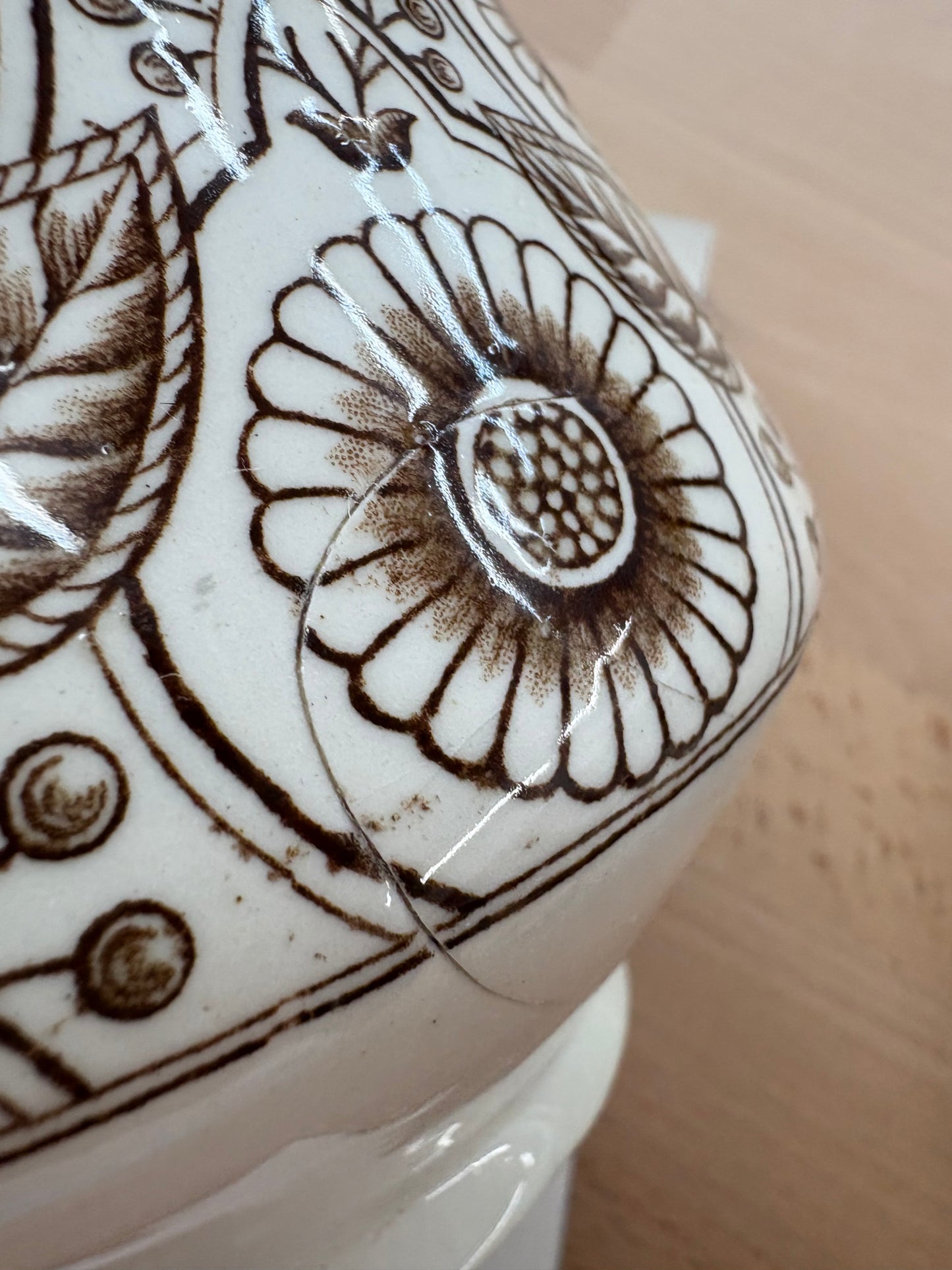 Vintage 1940s Old Hall England Earthenware Pitcher – Cream Glaze Ceramic Jug