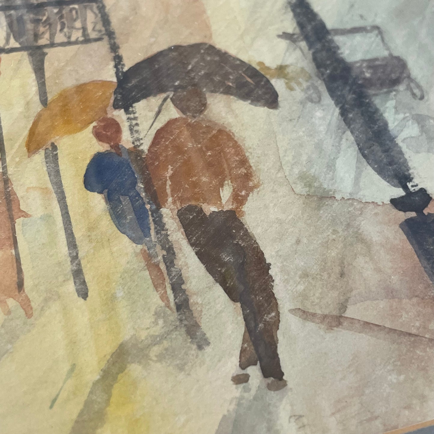 A. Emanuel Original Watercolor – New Orleans French Quarter Street Scene