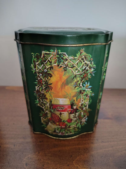 Set of 4 Vintage 1981 Avon Fruit Garden Christmas Tins – Green & Gold Holiday Storage Containers, Made in England – photo 5 of 9