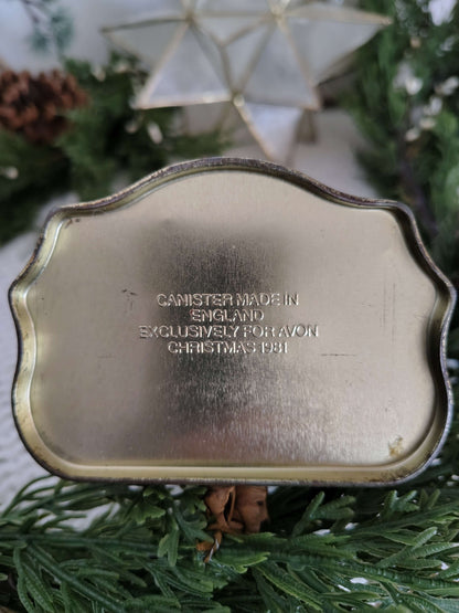 Set of 4 Vintage 1981 Avon Fruit Garden Christmas Tins – Green & Gold Holiday Storage Containers, Made in England – photo 6 of 9