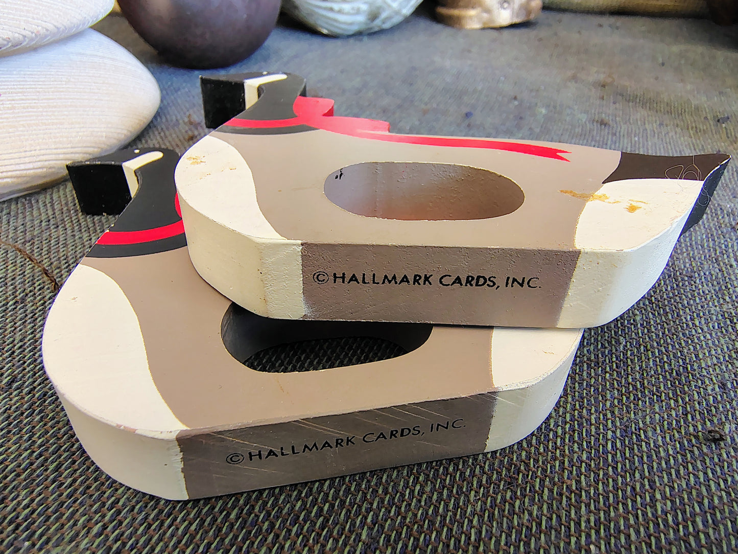 Vintage Hallmark Wooden Goose Christmas Napkin Rings – Set of 2