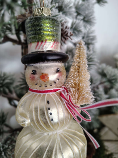 Hand-Blown Glass Snowman Christmas Ornament – The Mercantile Collection by DEMDACO – photo 4 of 9