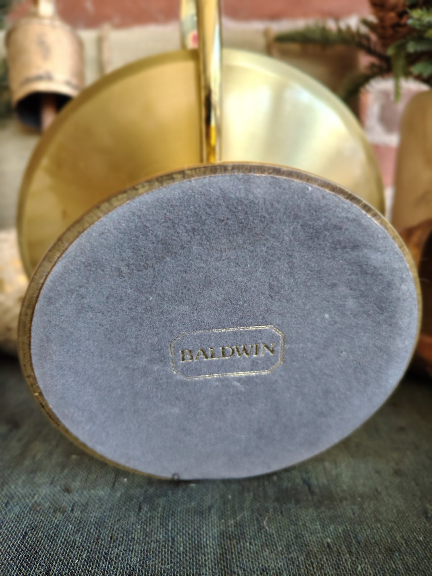 Large Baldwin Solid Brass Candlestick with Swirl Handle Christmas