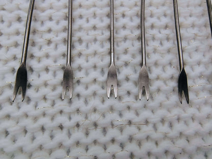 Vintage Holiday Cocktail Picks – Set of 6 Pewter Christmas Appetizer Forks – photo 2 of 8